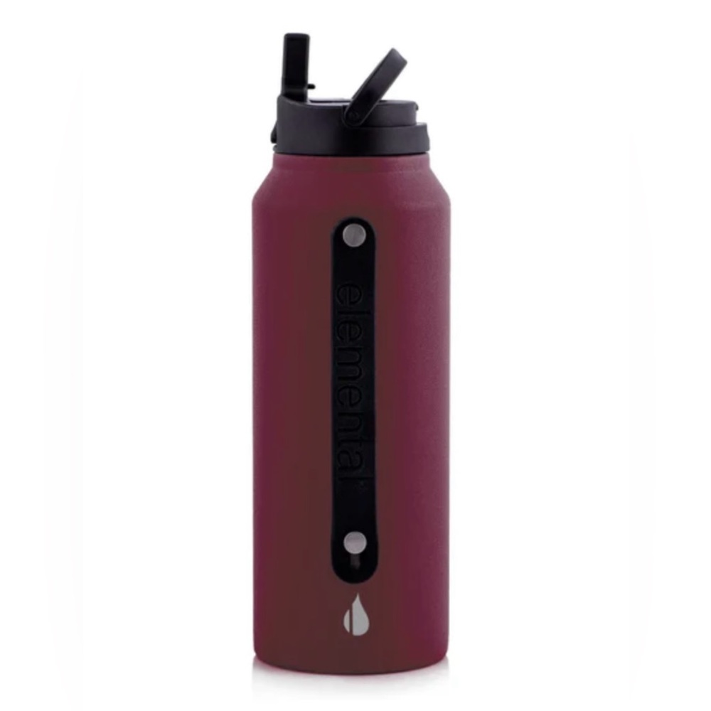 Elemental - Iconic 32 oz Sport Wattle Bottle - Burgundy